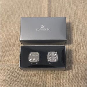 Swarovski Crystal Silver Dice Set